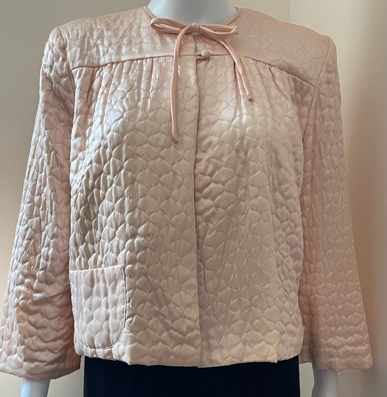 Pink Quilted Textron Bed Jacket M XL image 1