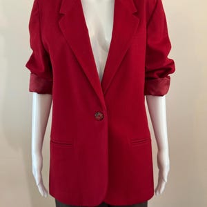 Red Wool 1980&#39;s Blazer 14petite Wool Sag Harbor