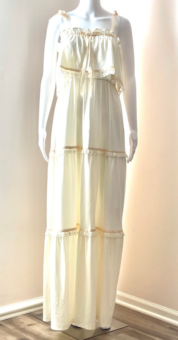 1970's  Boho Prairie Style Dress Ruffled Vicky Va… - image 2