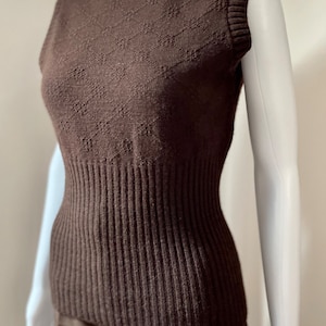 Chocolate Brown Sleeveless Sweater 1970&#39;s