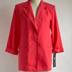 1980's Linen Look Two Piece Set Sleeveless Dress with Oversized Blazer NWT image 5