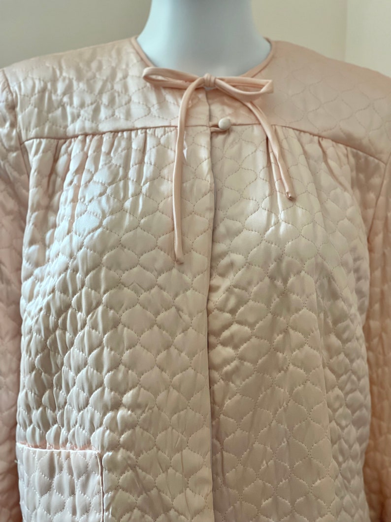 Pink Quilted Textron Bed Jacket M XL image 3