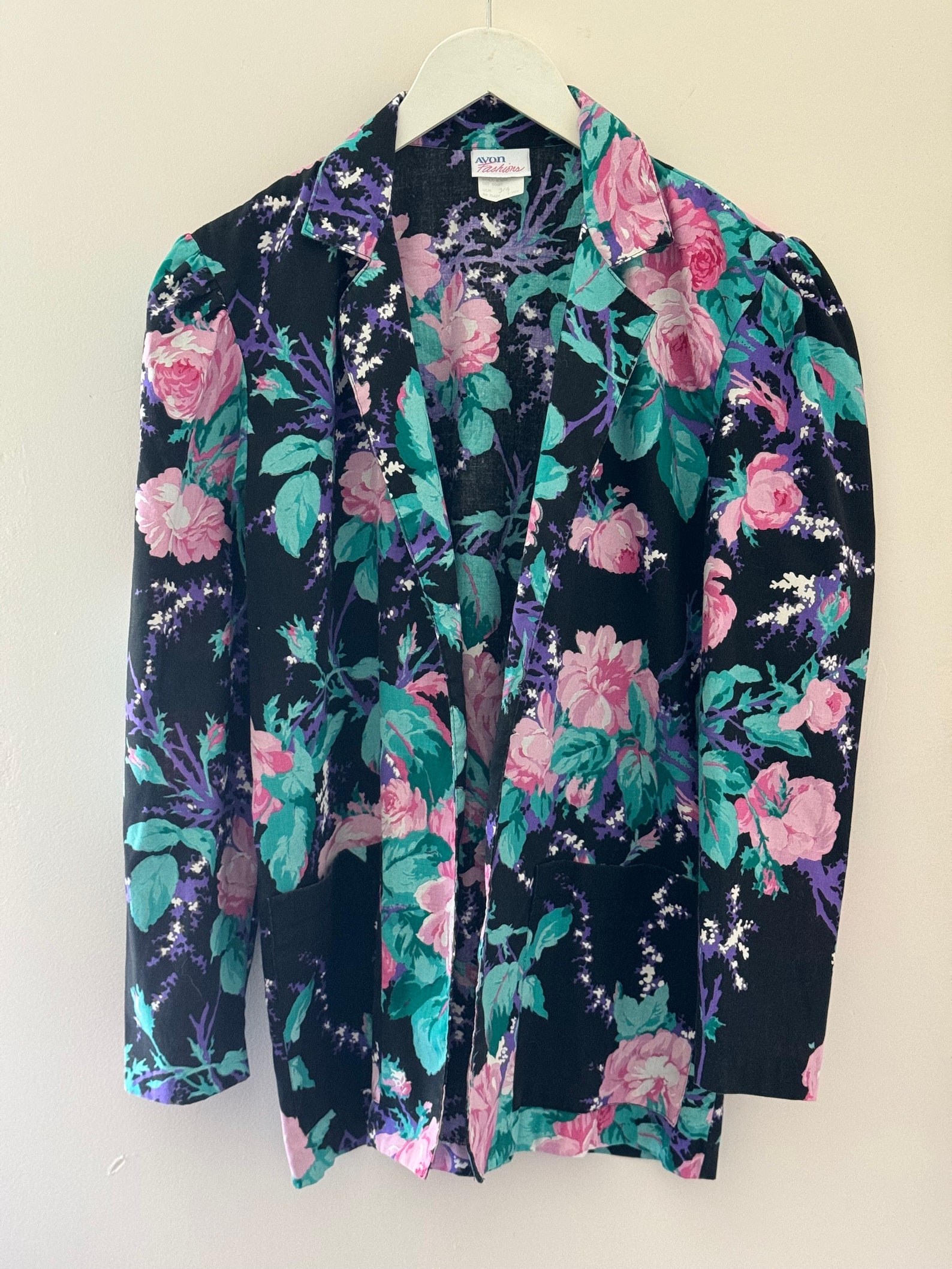 80s Metallic Floral Blazer 14 16