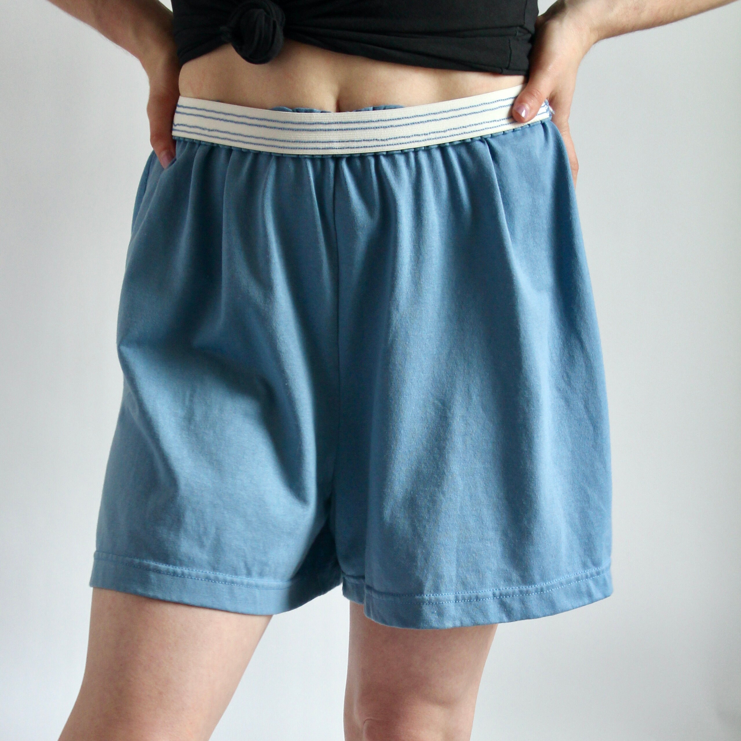 Old School Gym Shorts Powder Blue 15 Rise fits S L Etsy