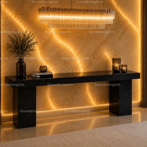 Black Spider Marble Console Table | Modern Luxury Entryway Hallway Furniture