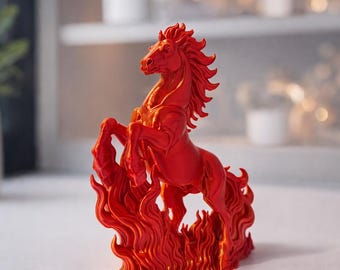 Year of the Horse 2026 Lunar New Year 3D Printed Dual Color Sign | Chinese New Year 2026 Sign | Year of The Horse Sign