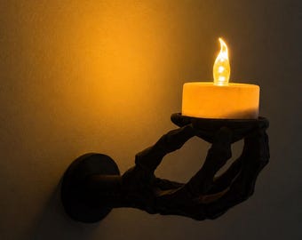 Halloween Hand Wall Decor | Spooky LED Tealight Holder | 24 colors