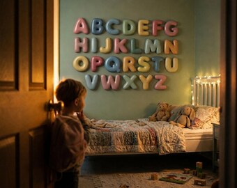 Custom Bubble Name Letters | Colorful Baby Nursery Decor | Personalized Glossy Wall Sign | 24 Colors