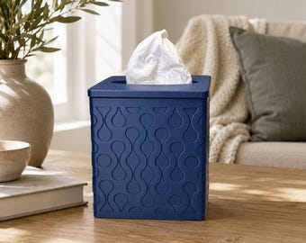 Square Tissue Box Holder with Lid | Elegant Home Decor | 24 Colors