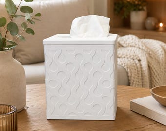 Modern Tissue Box Holder with Lid | Bedroom & Bathroom Decor | 24 Colors
