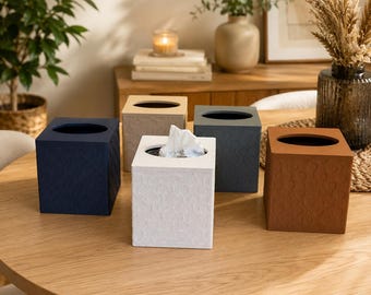 Tissue Box Cover Square | Modern Tissue Box Home Decor | Kleenex Box Cover | 24 Colors