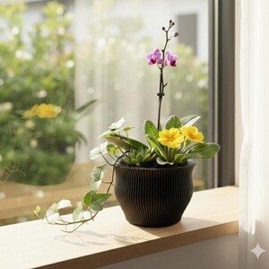 Moderner geriffelter Blumentopf ""LAURA"" | 3D gedruckter Blumenkasten | 3, 4, 5, 6 Zoll Töpfe | 18 Farben