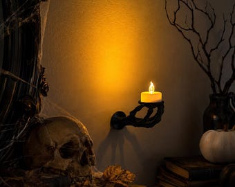 Spooky Hand Wall Decor | Halloween LED Tealight Holder | 24 colors