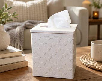 Decorative Tissue Box Holder with Lid | Minimalist Home Decor | 24 Colors