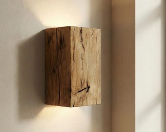 Reclaimed Wood Sconce, Plug in wall sconce, Wall sconce, Rustic Lamp, Old wooden wall lamp, Rustic Reclaimed Wooden Sconce