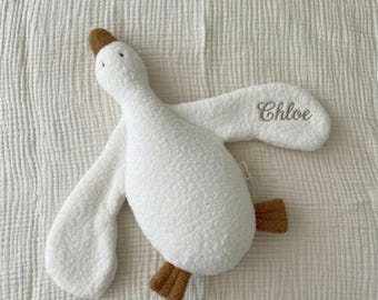Patito de peluche bordado personalizado para bebés y niños pequeños.