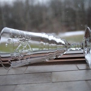 Rock Sharpe Arctic Rose 4- Iced Tea Goblets Cut Glass