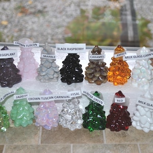 Mosser 2 3/4&quot; Trees Your Choice of  Rose Carnival, Apple Green Carnival, Hunter Green Satin, Amber, Sugar Cookie