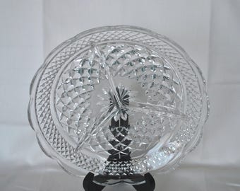 Anchor Hocking Wexford 3 Section Relish Dish