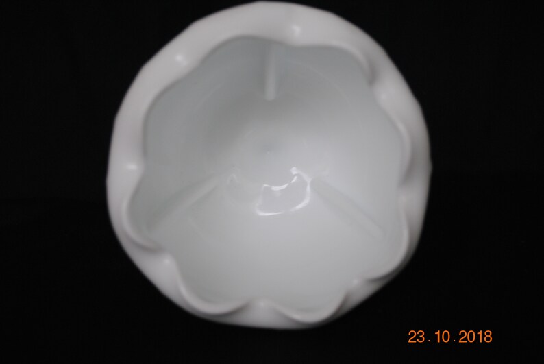 Indiana Glass Milk Glass Duette Diamond Quilted Round Pedestal Compote Planter