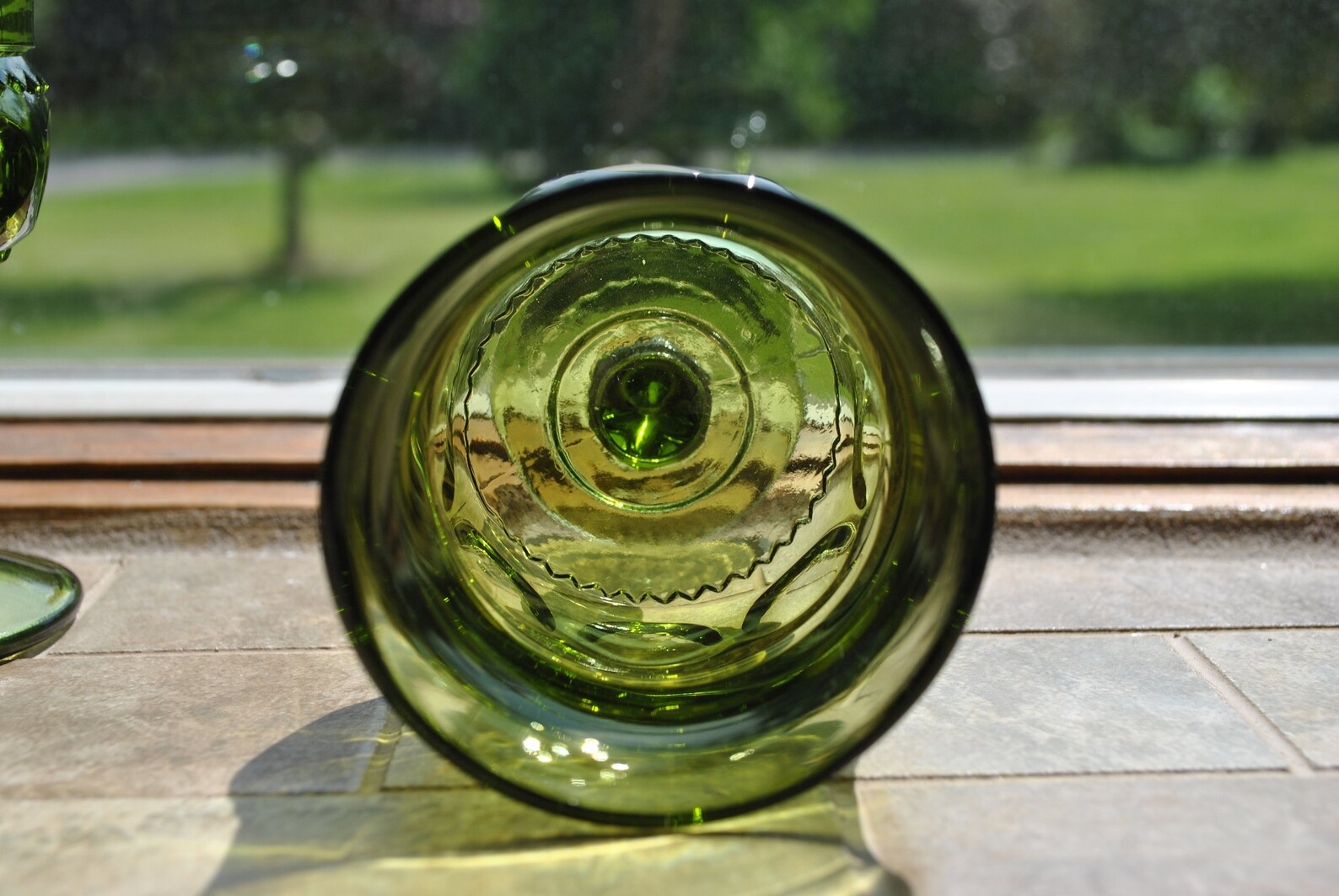 Colony Glass / Indiana Glass King Crown Green / Avocado 3 Wine Glasses ...