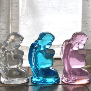 Mosser Glass Praying Angel Your Choice of Crystal Opal, Aqua, or Pink Opal