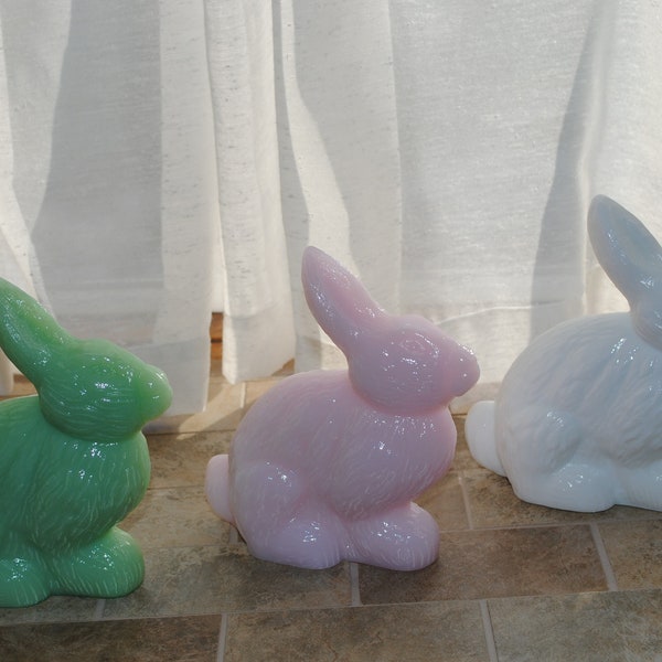 Mosser Glass Sitting Bunny Your Choice of Milk Glass, Jadeite, or Crown Tuscan