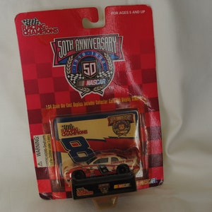1998 50th Anniversary Racing Champions Hut Stricklin Circuit City Number 8 Die Cast 1:64 Scale Car Collector Card and Display Stand
