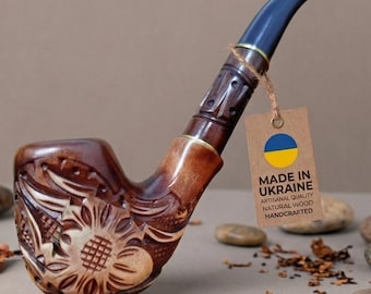 Smoking Pipe Wooden - Spider - Tobacco Pipe, Hand Carved Pear Wood, Unique Gift for Men, Handmade, Classic Design, Collectible Series