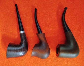 SET OF 3 Mini Wooden Tobacco Smoking Pipe - Hand Carved, Handmade Pipe