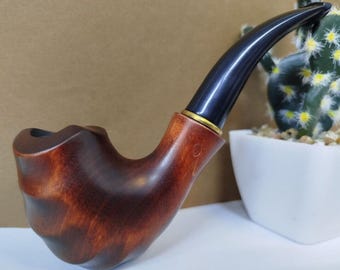 Smoking Pipe Wooden - Wave - Tobacco Pipe, Hand Carved Pear Wood, Unique Gift for Men, Husband Gift, Handmade