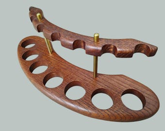 Wooden Tobacco Pipe Stand - ARCH VII - For 7 Tobacco Pipes, Handmade from Solid Wood