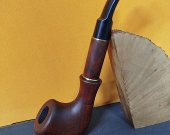 Wooden Tobacco Smoking Pipe - Churchwarden style - Hand Carved, Handmade pipe