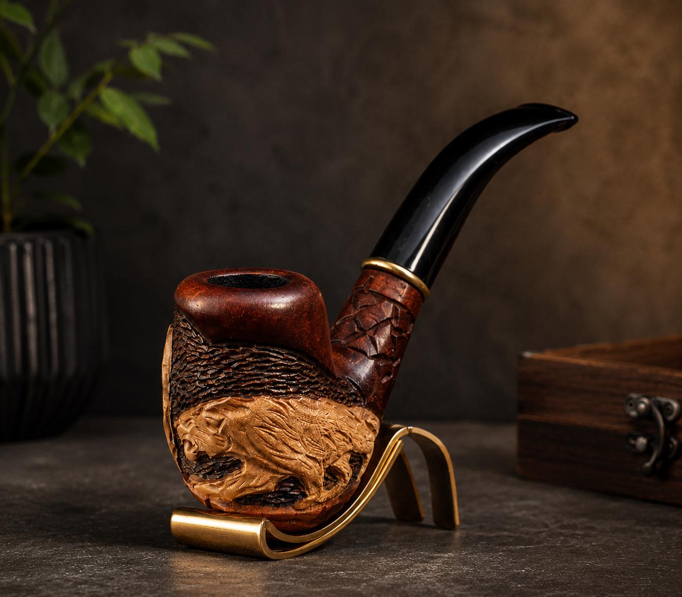 handmade tobacco pipes Flower Smoking Pipe With Petrykivka Painting, Hand Painted Pipe, Unique Ukrainian Gift for Her, Wooden Prop Pipe Tobacco Pipe, Traditional Wood Pipe