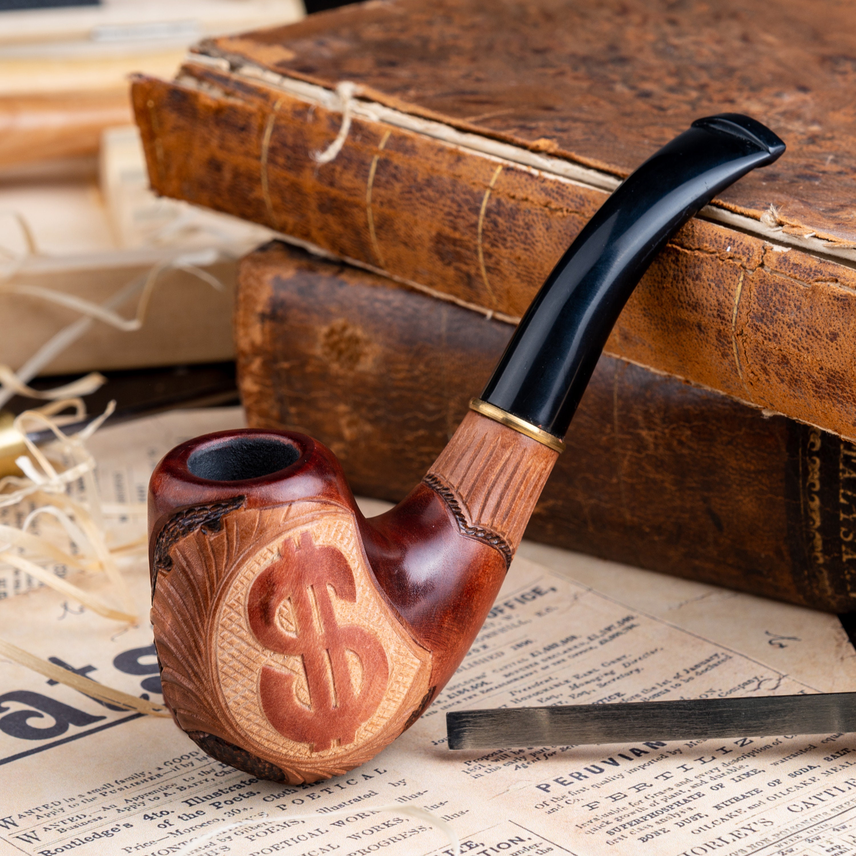 Wooden Hand Carved Tobacco Smoking Pipe Etsy
