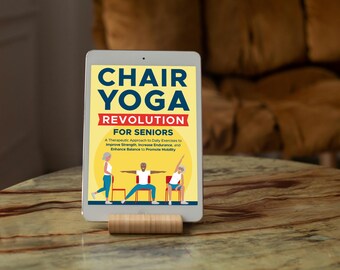Libro electrónico de yoga en silla para personas mayores / Ejercicios para mayores de 60 años / Entrenamiento de equilibrio, fuerza y movilidad + Prevención de caídas