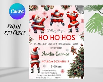Friendsmas Party Invitation, Funny Adult Holiday Invite (Canva Template)