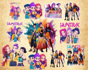 Huntrix Kpop Demon Hunters PNG SVG, Kpop Idol Group Shirt design,Girl Dinner Png,Saja Boys Girls Bands Png,Huntrix fans,Digital Download
