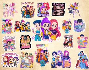 Huntrix Kpop Demon Hunters PNG SVG, Design de camiseta de grupo ídolo Kpop, Jantar de menina PNG, Bandas de meninas Saja Boys Png, Fãs de Huntrix, Download digital