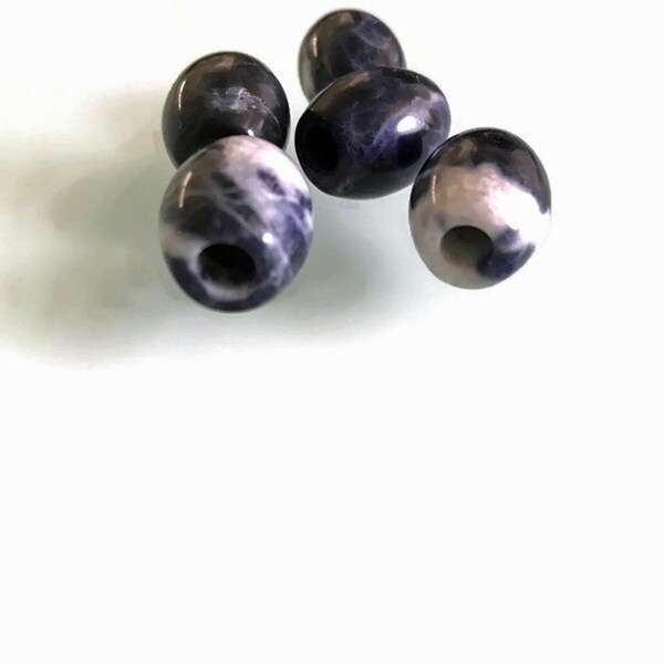 Boho Dread Barrel Bead, Dreadlock Sodalite Gemstone|Dread Accessories |Dread Jewelry