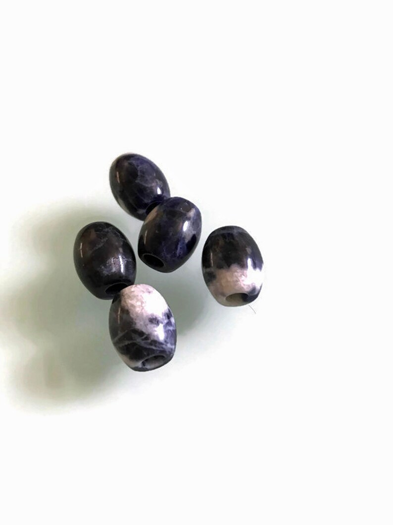 Boho Dread Barrel Bead, Dreadlock Sodalite GemstoneDread Accessories Dread Jewelry image 2