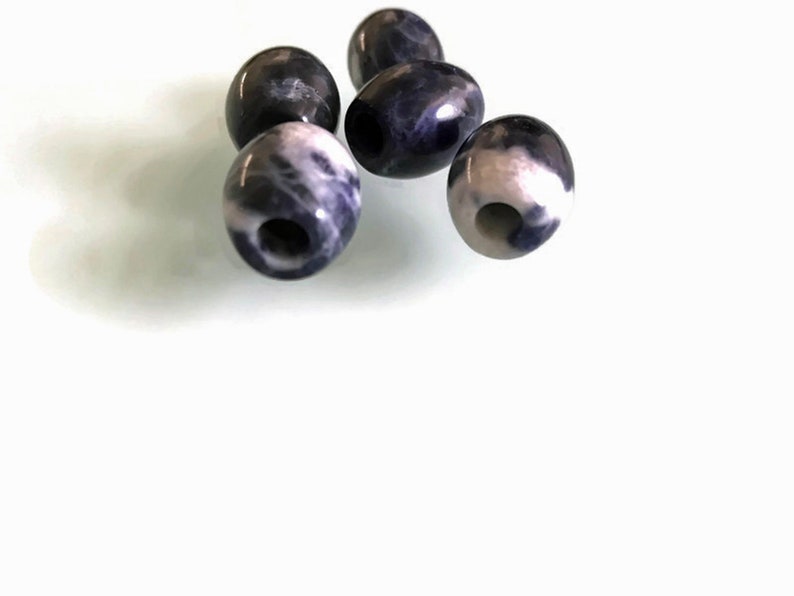 Boho Dread Barrel Bead, Dreadlock Sodalite GemstoneDread Accessories Dread Jewelry image 1