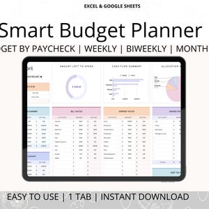 Budget Planner Spreadsheet Google Sheets Monthly Budget Tracker Weekly Paycheck Budget Expense Tracker Sinking Funds Save Money
