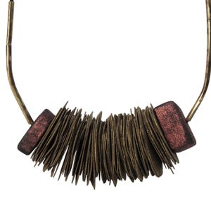Collana UNICA, gioielli statement, collana in ottone, collana  carta, gioielli terrosi, collana moderna funky dell'artista, gioielli d'arte