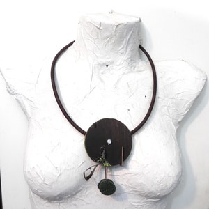 Unique necklace, statement jewelry, artisan jewelry, wearable art, sculpture jewelry, handmade necklace, avant garde jewelry, unique gift