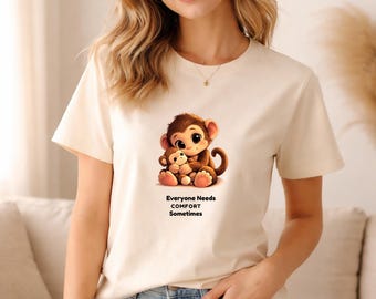 Camiseta Monkey Comfort, camiseta de animal de apoyo emocional, regalo para concienciar sobre la salud mental