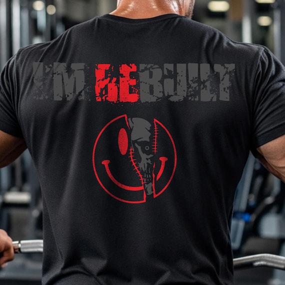 I'm Rebuilt Gym Shirt Skull Back Print Workout Tee Motivational Fitness Apparel