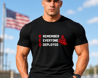 Camiseta roja del viernes: "Recuerde a todos los que están desplegados", camiseta de apoyo militar