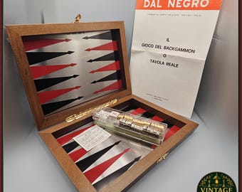 Jogo de Gamão Magnético Vintage – Dal Negro Itália Década de 1980 | Tabuleiro de Madeira de Nogueira | Sem Uso