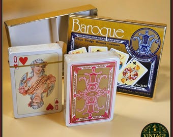 Vintage Piatnik Baroque Playing Cards – Vienna Austria Gold Box Set